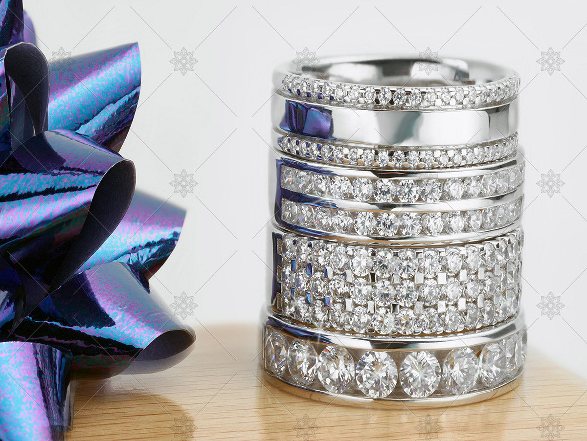 Diamond Ring Christmas Stack with ribbon - WC1034