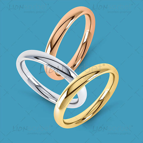 Colour wedding ring image pack Yellow, White and Rose Gold