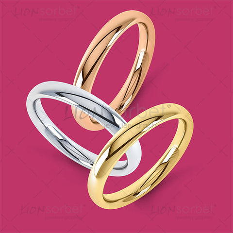 Colour wedding ring image pack Yellow, White and Rose Gold