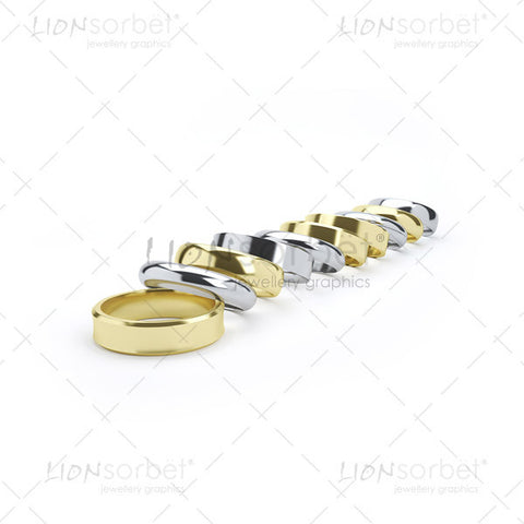 Line of wedding rings focus