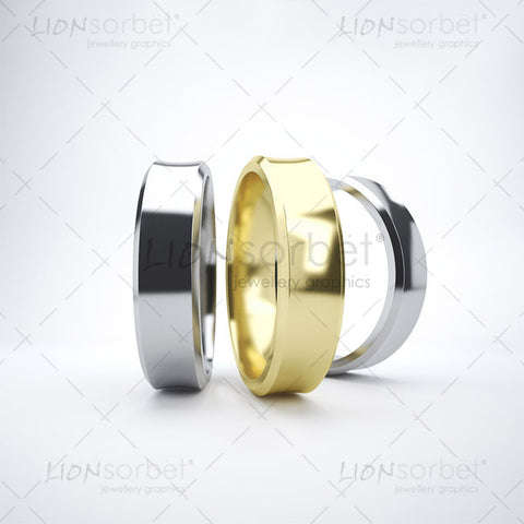 beveled wedding ring image on grey