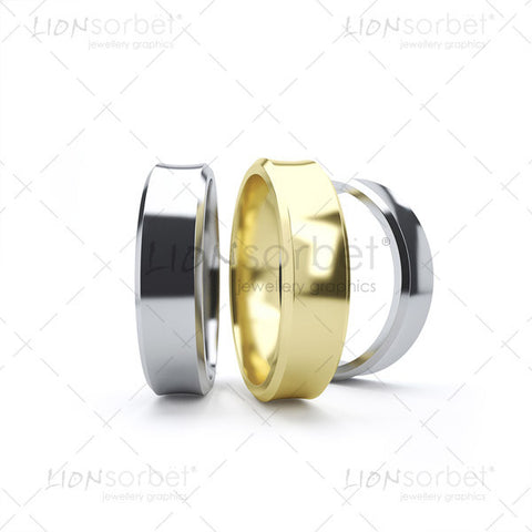 beveled wedding ring image on white