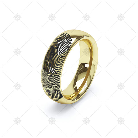 Finger Print Wedding Ring in Yellow Gold  - WP044