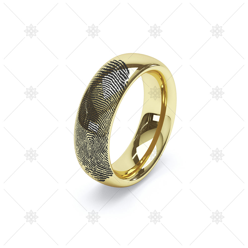 Finger Print Wedding Ring in Yellow Gold  - WP044