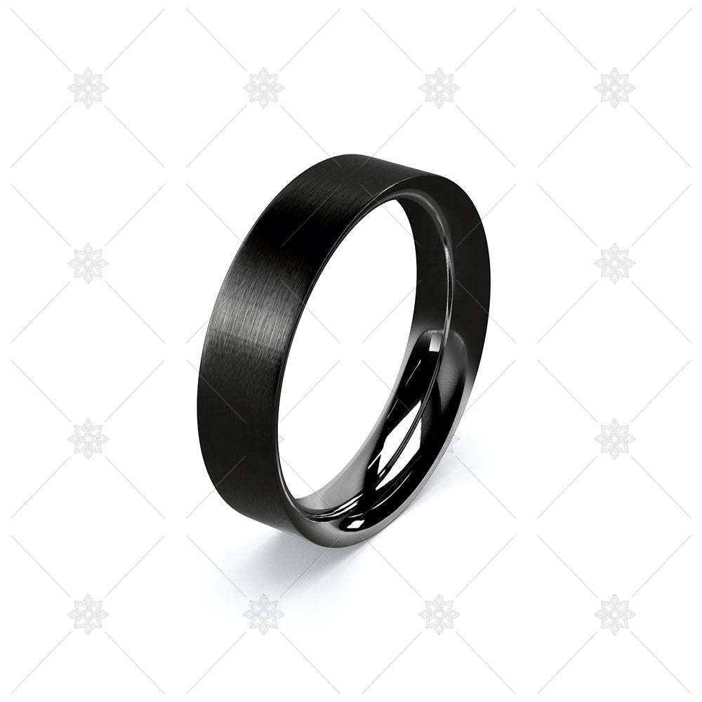 Black Zirconium Wedding Ring on White - WP045