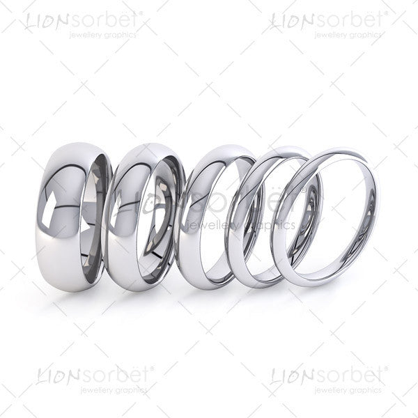 Wedding ring widths - White Gold