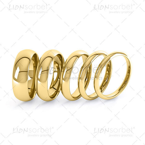 Wedding ring widths - Yellow Gold