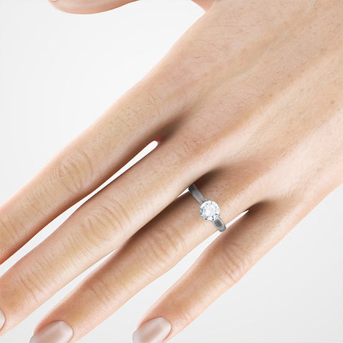 CJ031 Round Ring on a Hand
