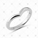 V Shaped Wedding Ring Plain white Gold - A21003
