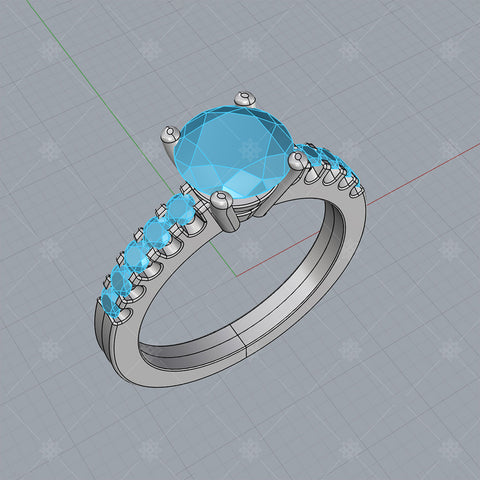 Diamond Ring 3D CAD - A31004
