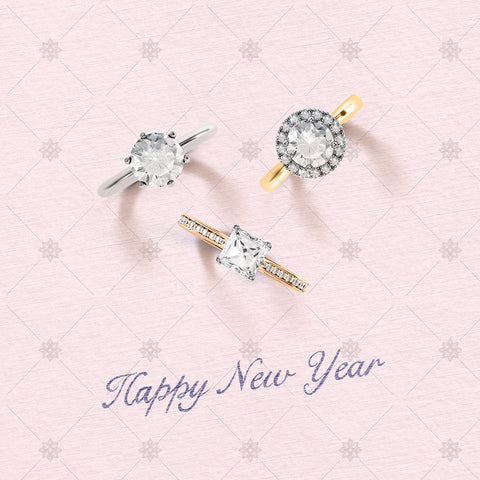 Happy New Year Diamond Rings - A31016