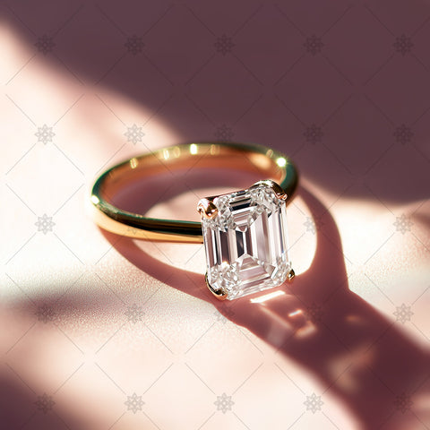 Gole Emerald Solitaire Diamond Ring - JULGEM1002