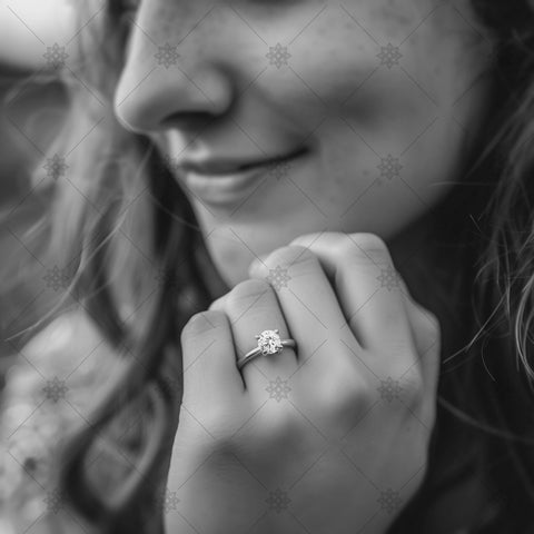 Woman Wearing Diamond Ring - LJ1028