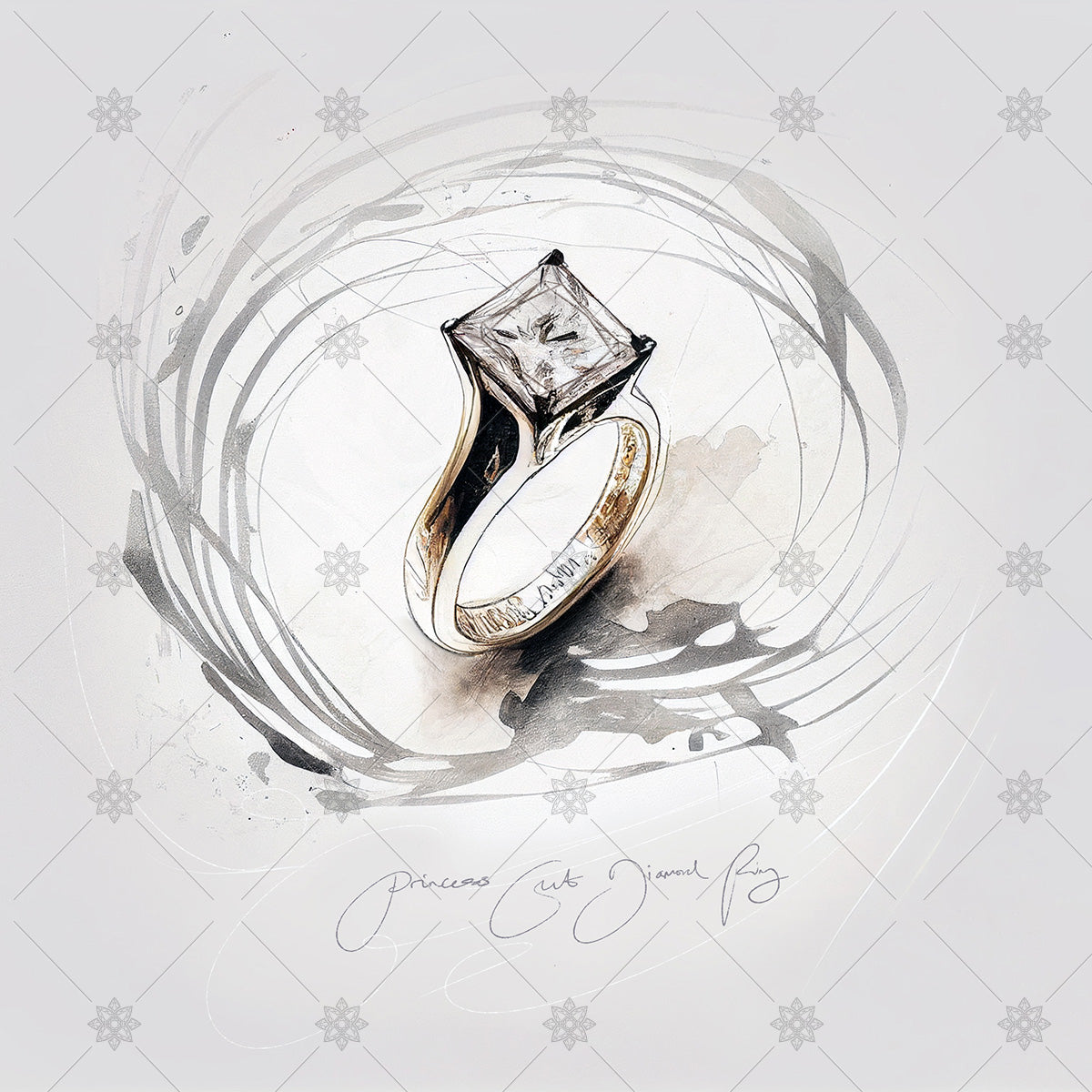 1 Carat Princess Cut Solitaire Diamond 18K Rose Gold Ring JL AU 19002R
