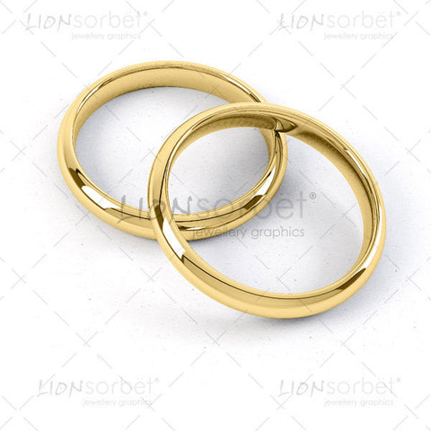 Two gold wedding hot sale rings