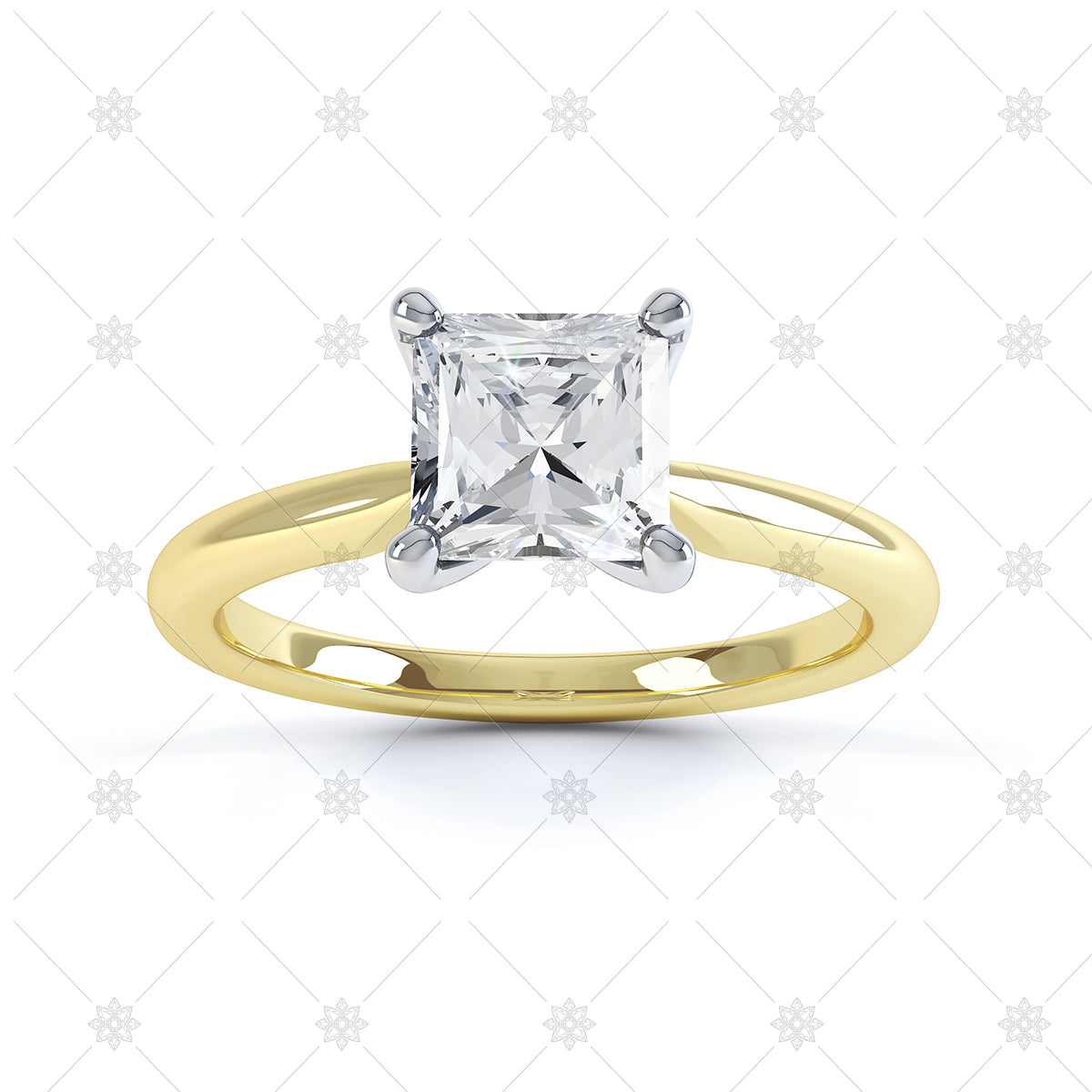 Art Deco Square Shaped Diamond Ring, Scalloped Edge Five Stone Engagement  Ring. Circa 1920s, 18ct & Platinum. - Addy's Vintage
