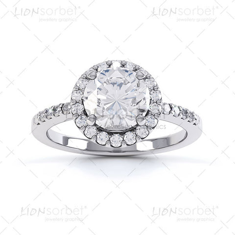 semi set diamond halo ring