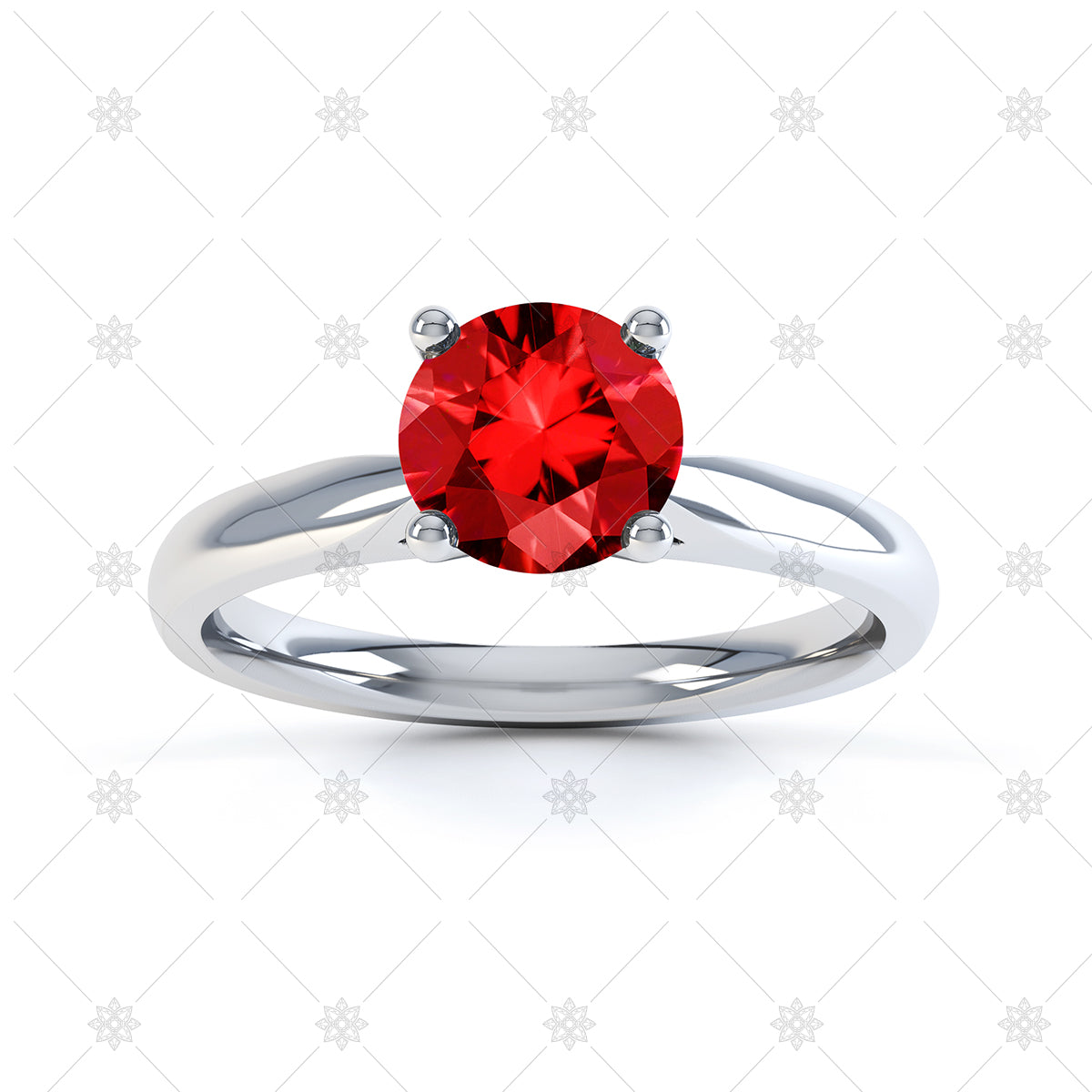 Buy Ornate Jewels Aaa Grade American Diamond Created Red Ruby Solitaire  Band Ring For Women Online