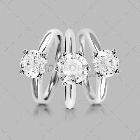 Set of diamond rings in black & white