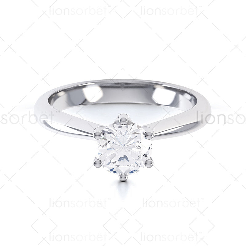 4012 Round 6 Claw Ring Diamond Rings