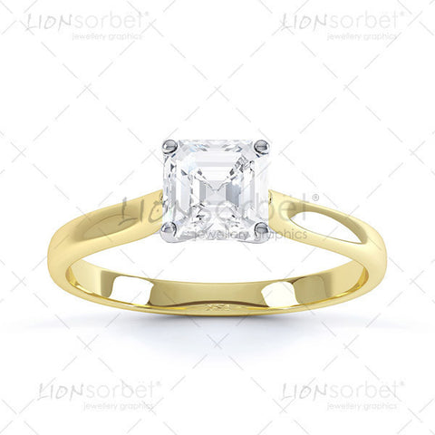 Asscher Cut Diamond Ring Image Pack - 3011_ASS
