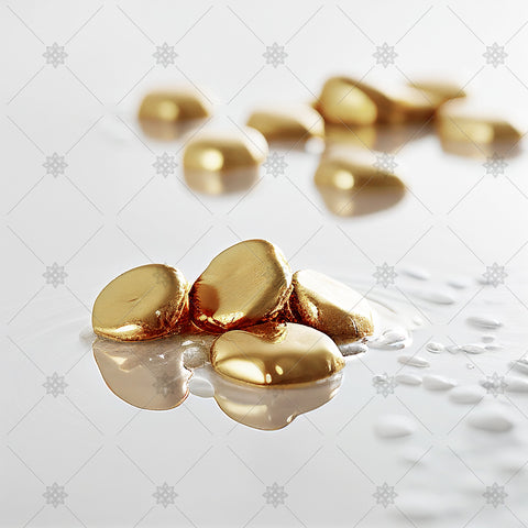 Gold Bullion Pellets on white - AI1005