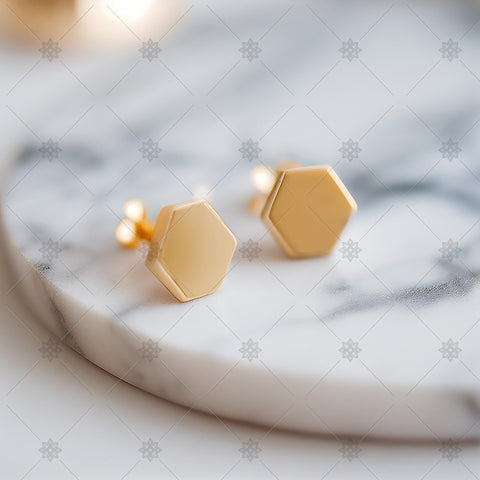 Gold Stud Earrings - AI1033