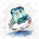 Watercolour Emerald Diamond Ring - AI1057