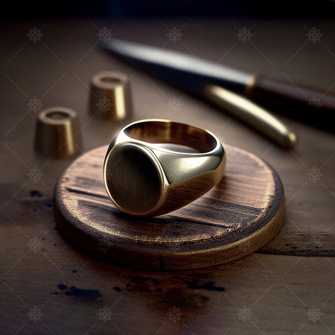 Mens Yellow Gold Signet Ring AI1063 – JEWELLERY GRAPHICS