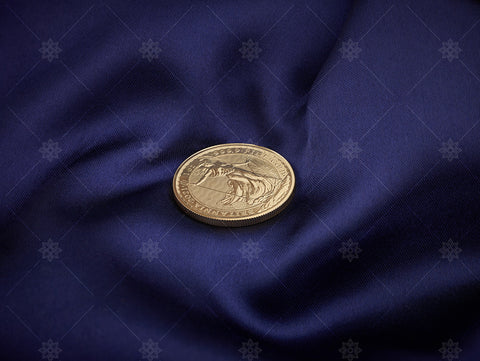1oz Gold Bullion Coin on Blue Silk - BUL1001