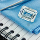 Emerald Diamond on Blue cloth  - MJ1039