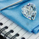 Heart Diamond on Blue cloth  - MJ1040