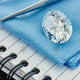Oval Diamond on Blue cloth  - MJ1036