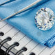 Round Diamond on Blue cloth  - MJ1035