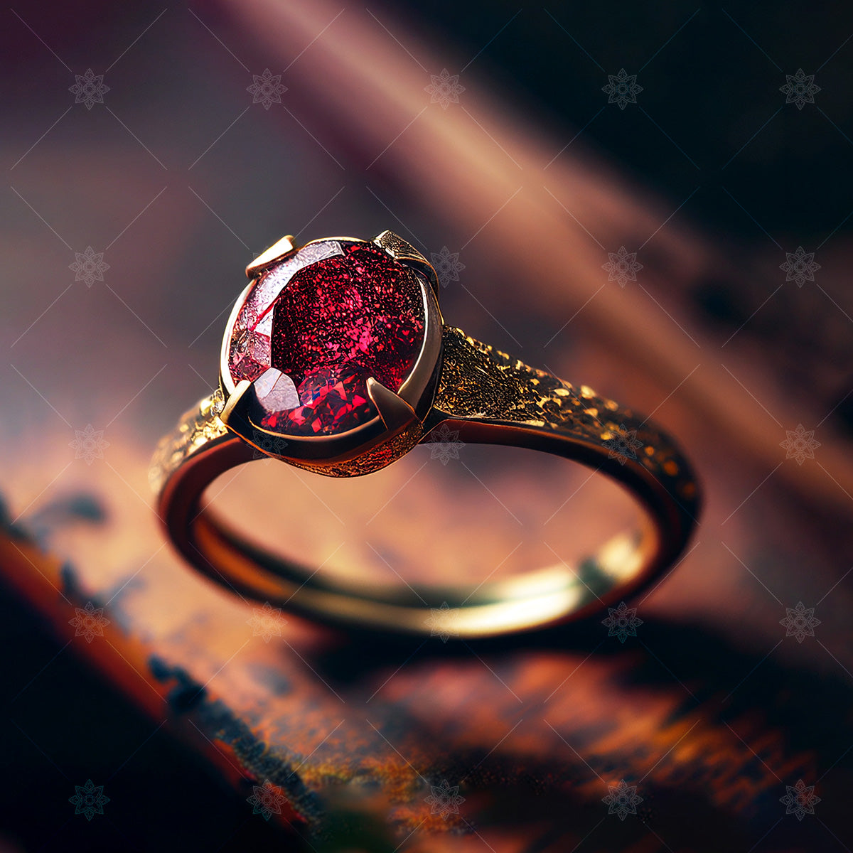 Blood Red Ruby Concept Ring  - CCJ1004