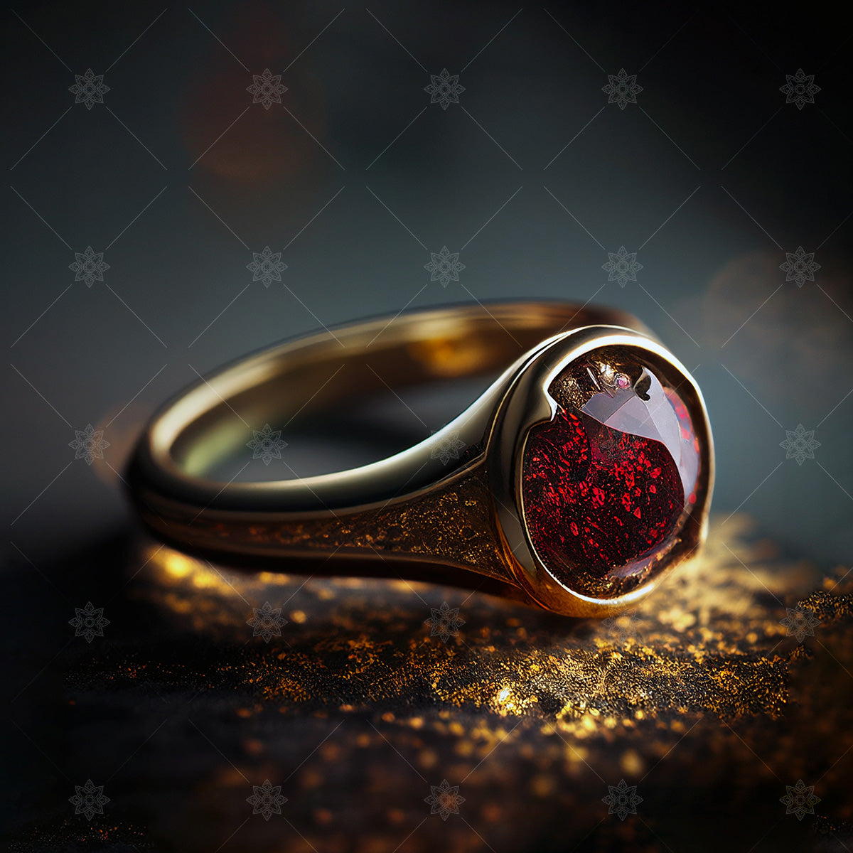 Ladies Fancy Cz White & Red Stone Ring