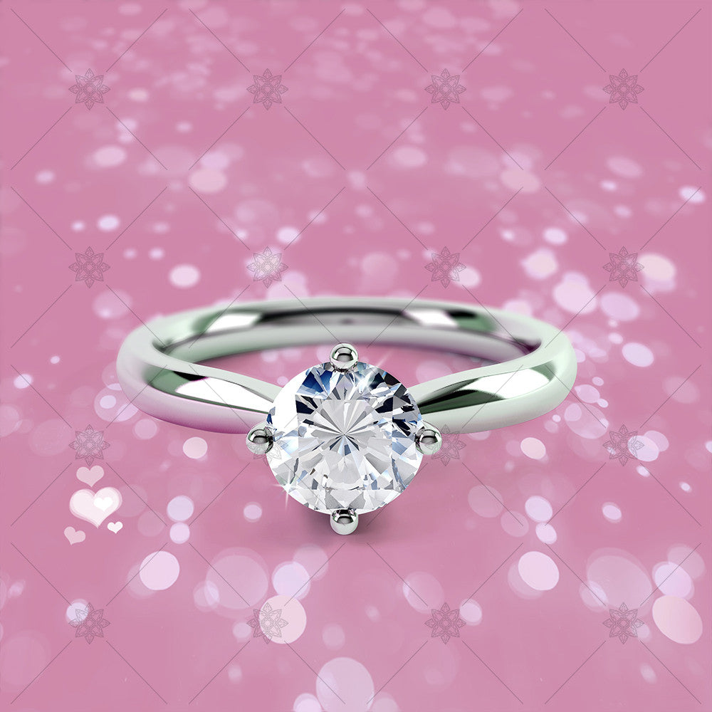 Pink Round Diamond Unique Engagement Ring Lab Grown Fancy Pink Baby - Etsy
