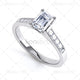 Emerald Diamond Ring with Set Shoulders - E1004