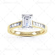 Emerald Diamond Ring with Set Shoulders - E1004