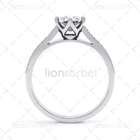 Round with Diamond Set Shoulders - E1006