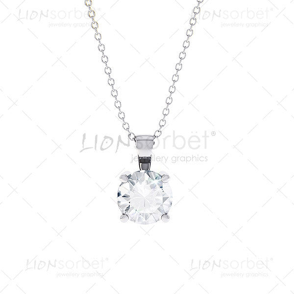 Front View of a white gold diamond pendant image