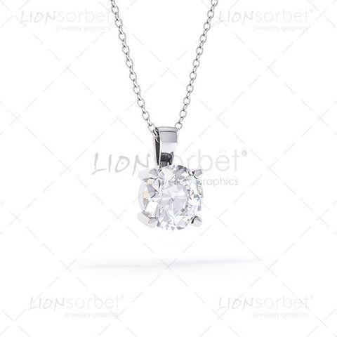 Perspective View of a white gold diamond pendant image