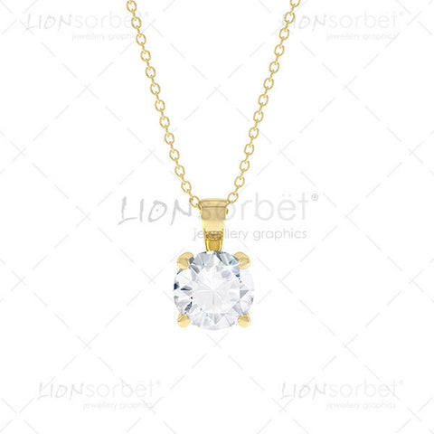 Front View of a Yellow gold diamond pendant image