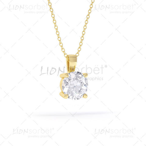 Diamond Pendant Image in Yellow Gold - P006