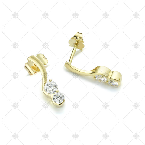 Two stone diamond earrings - ED1003