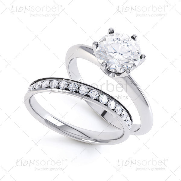Black Diamond Engagement Ring Set with three diamond chevron - Abhika Jewels