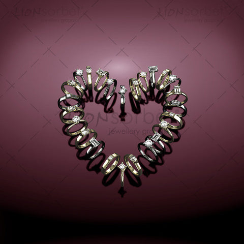 Valentines Hearts stock image. Diamond Jewellery