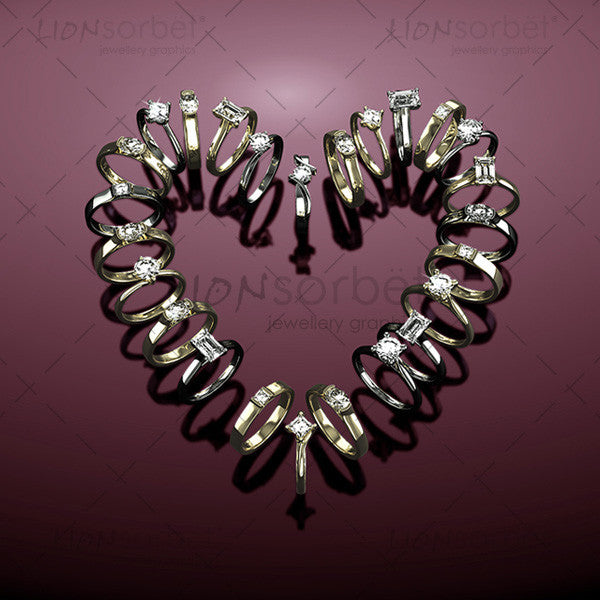 Valentines Hearts stock image. Diamond Jewellery