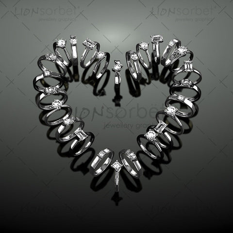 Engagement Heart - Valentines rings