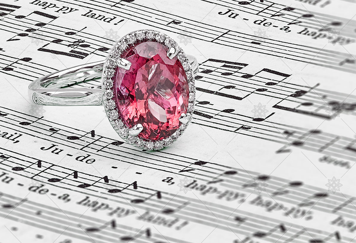 Tourmaline Halo Ring with Diamond accents - GS1003